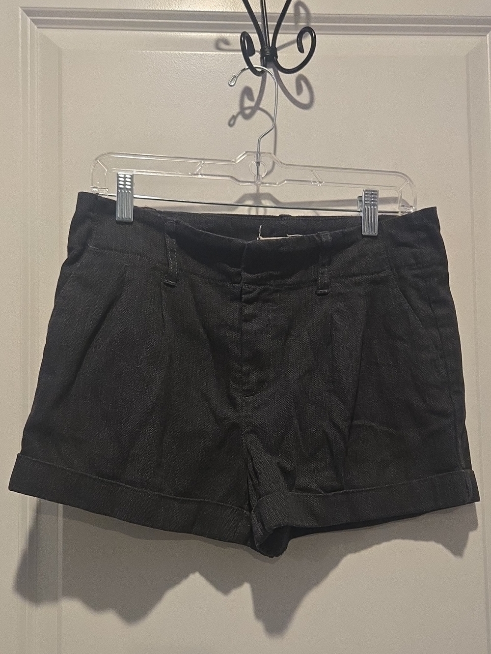 Bullhead Black Cuffed Denim Shorts